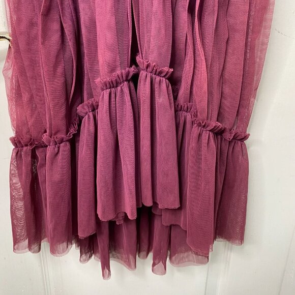 Free People Beaded Bustier/Corset dress w/ Pleated & Ruffled Tulle Skirt XS #318 - Picture 4 of 11